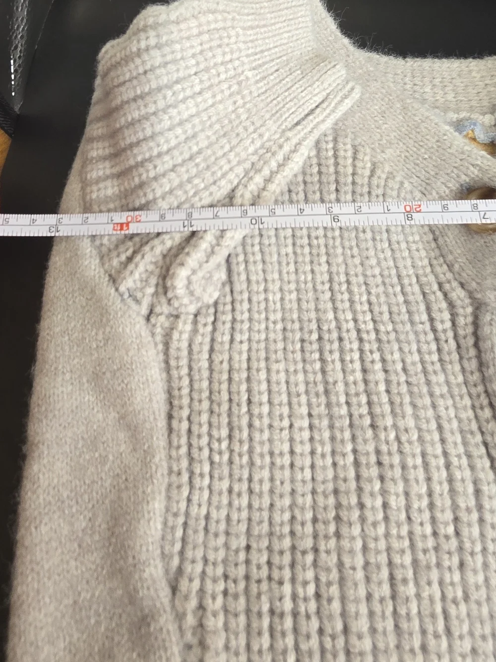 Dog Light Gray Knit Sweater with Yellow Bear Motif